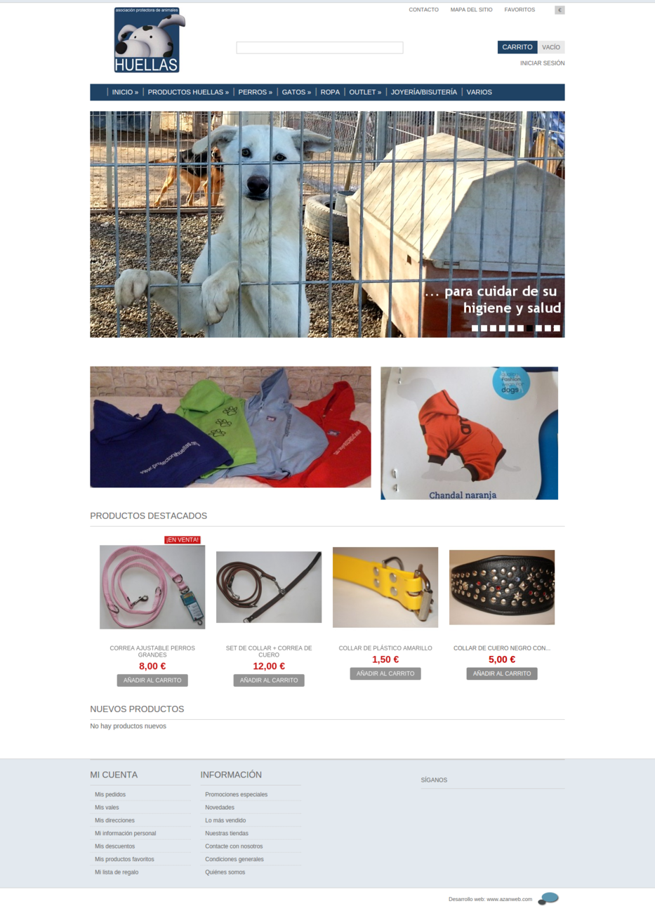 Solidarity shop homepage with featured products
