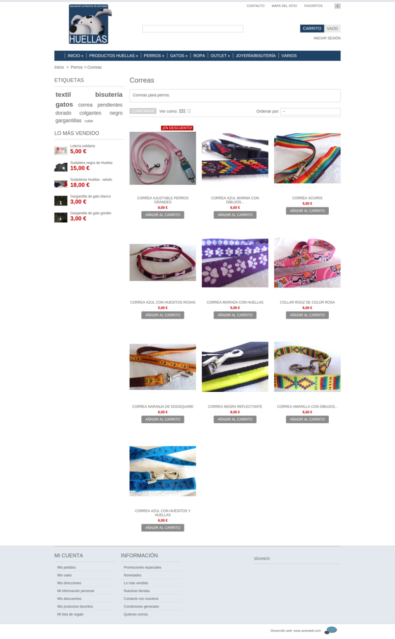 Product catalog grid view