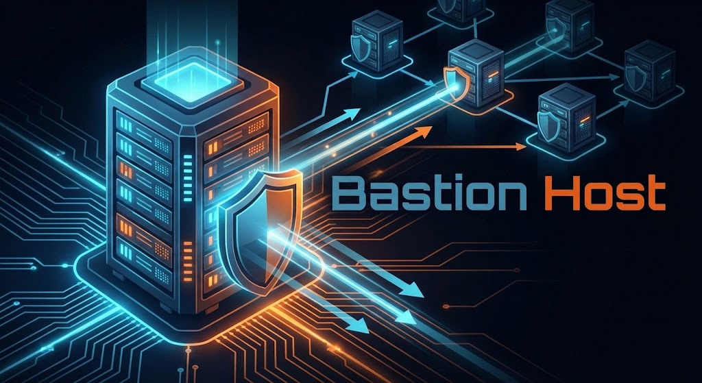 AWS security architecture with bastion host, 2FA and access auditing