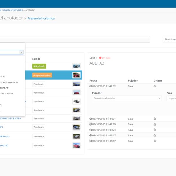Scorer interface for tracking and documenting auction activity