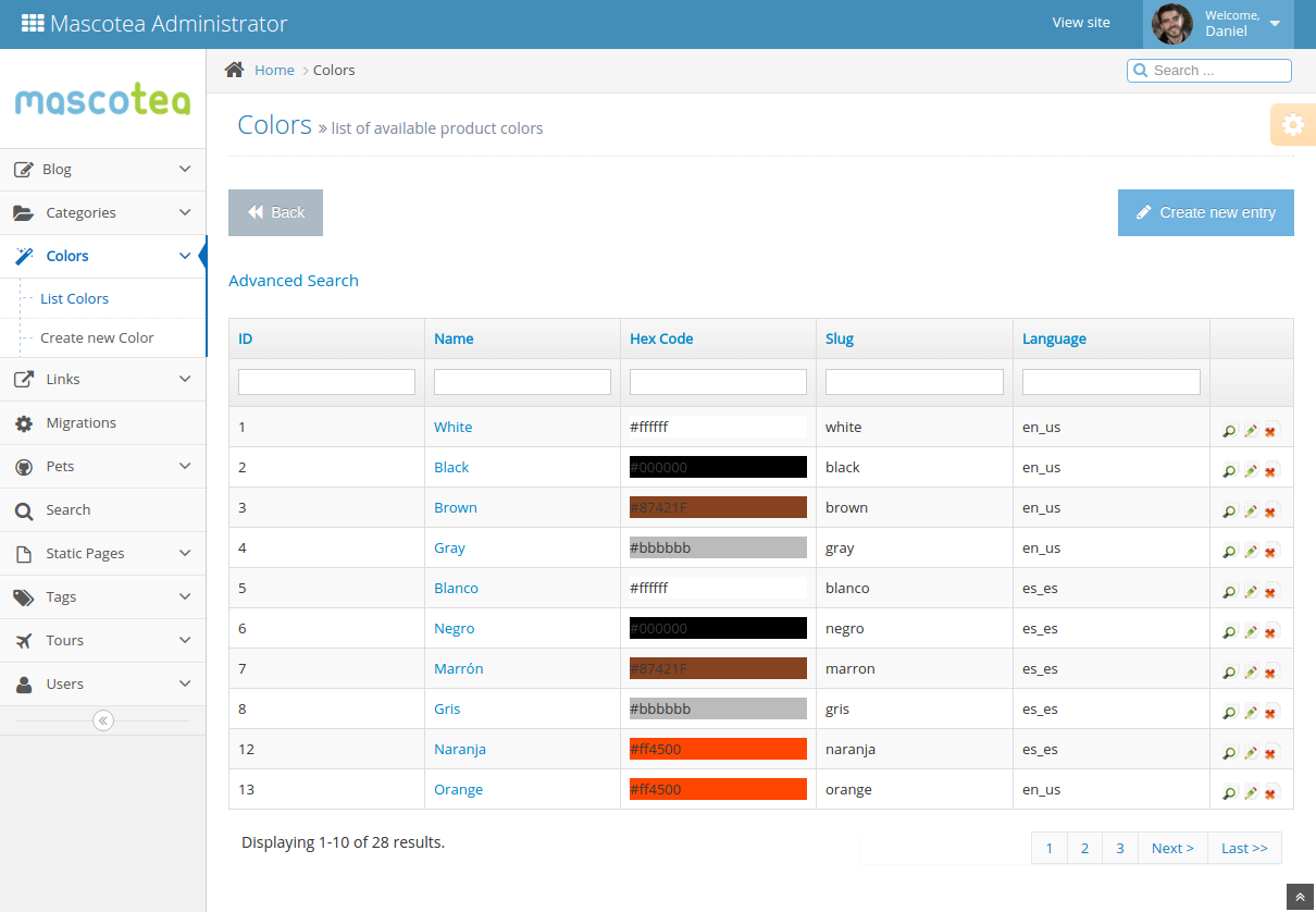 Multilingual configuration