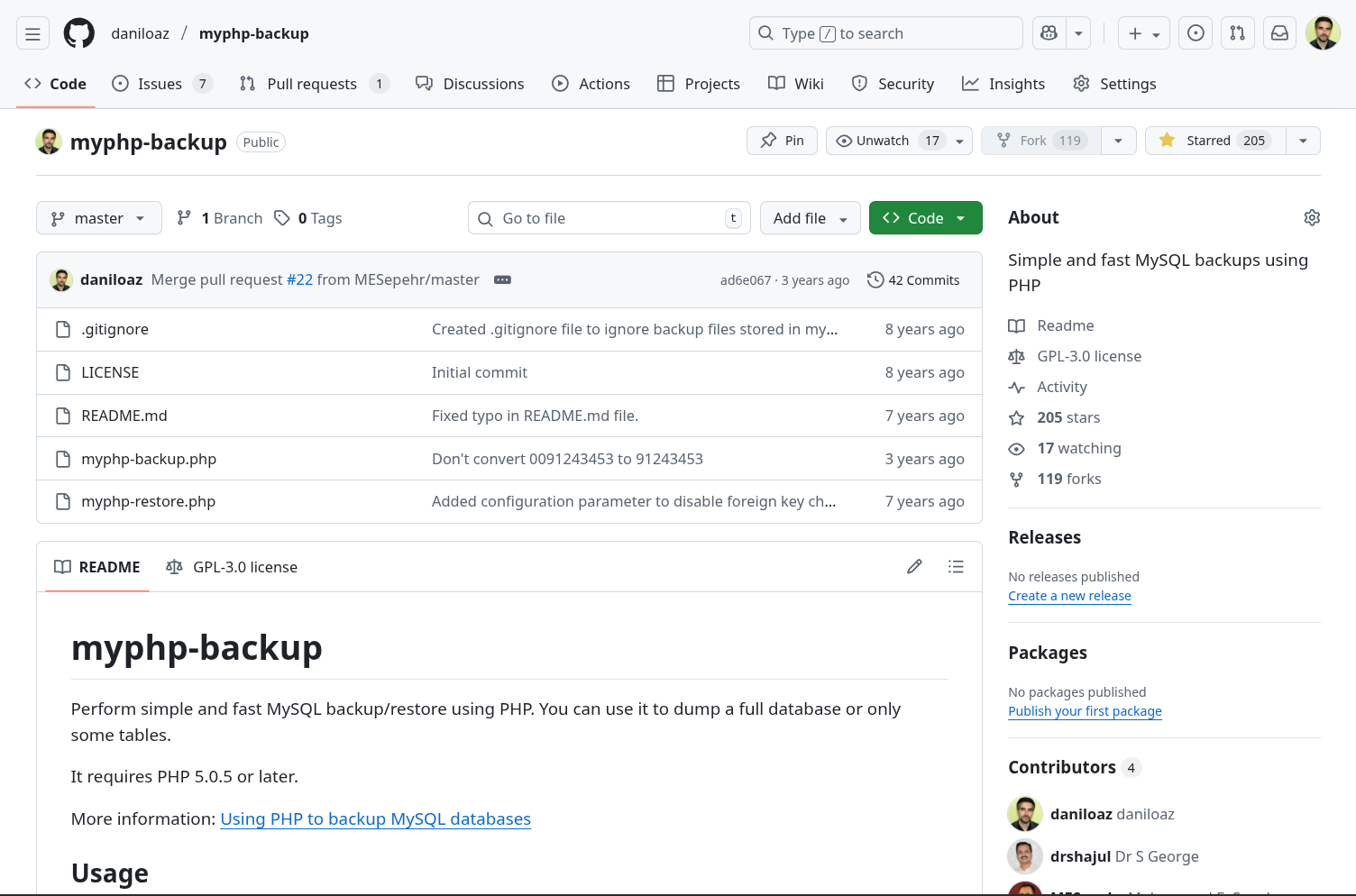 myphp-backup PHP MySQL backup utility on GitHub for automated database backups