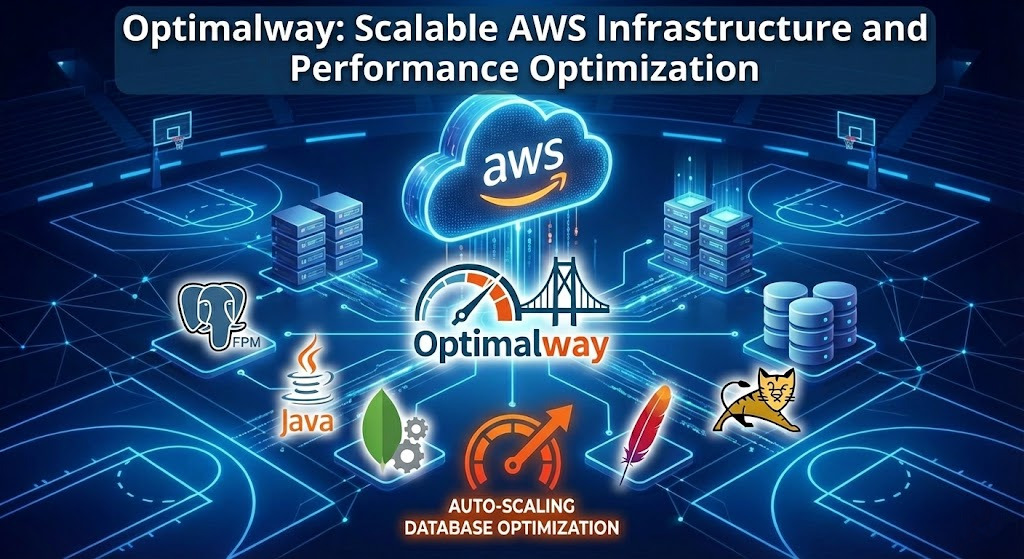 Scalable AWS architecture with Auto Scaling Groups, load balancers, and optimized PHP/Java applications