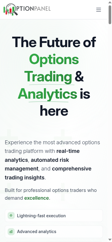 Hero section optimized for mobile