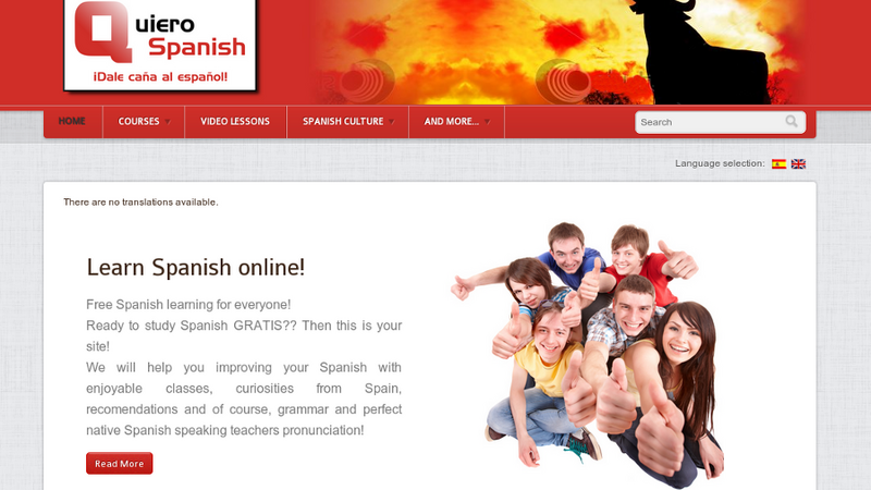 Concepto de plataforma de aprendizaje de idiomas QuieroSpanish
