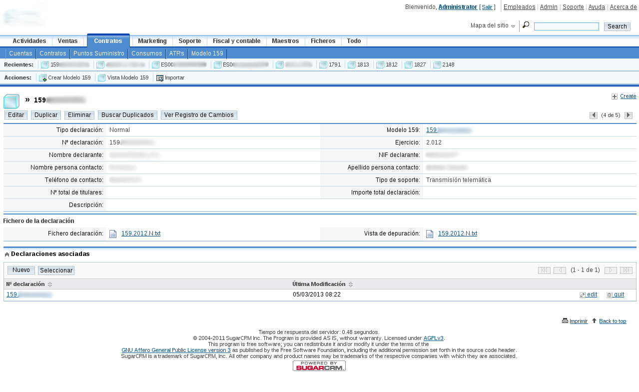 Model 159 tax reporting module for Spanish Tax Agency compliance