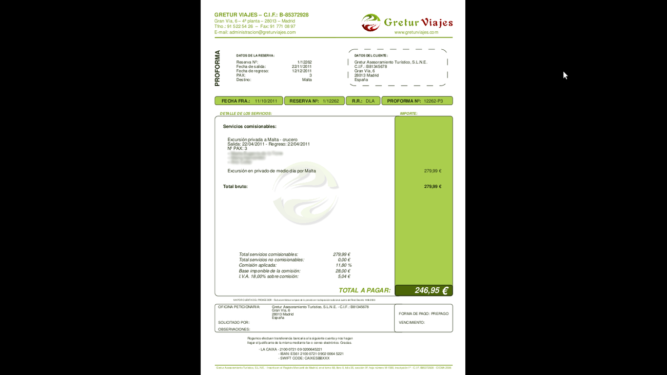 Invoice generation