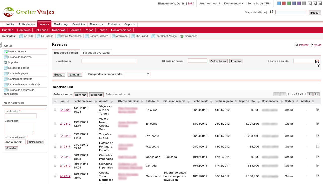 SugarCRM and Gretur Viajes logos