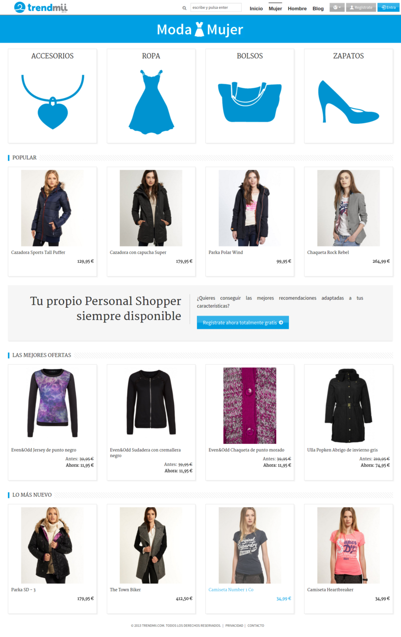 Women's fashion section overview