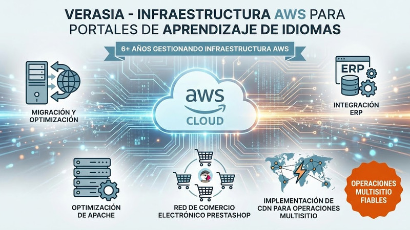 Arquitectura de infraestructura AWS para múltiples portales de e-commerce de aprendizaje de idiomas