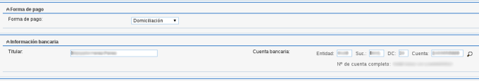 Bank account custom field