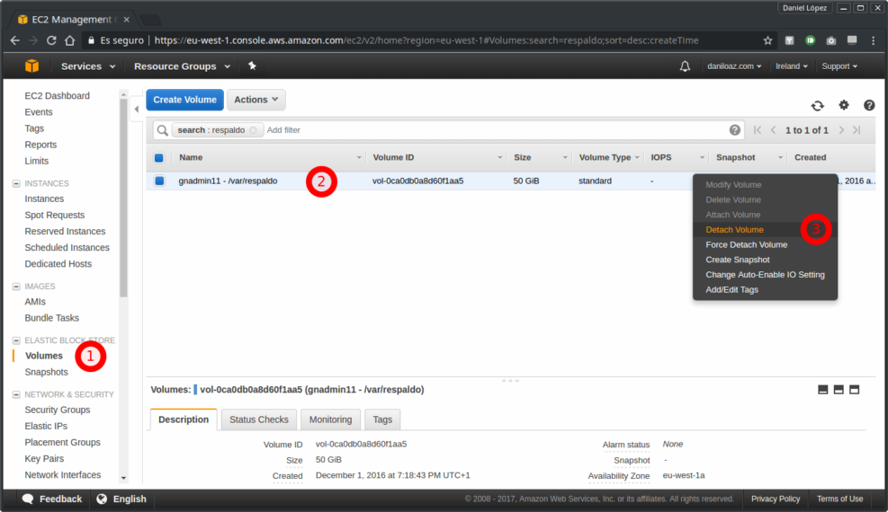 How to enlarge the size of an EBS volume in AWS and extend an ext4