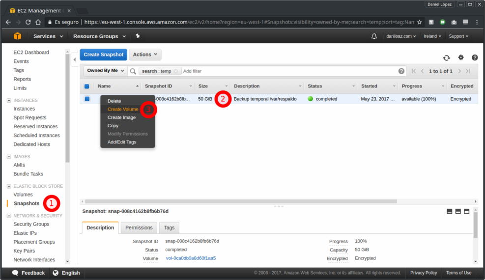 How to enlarge the size of an EBS volume in AWS and extend an ext4